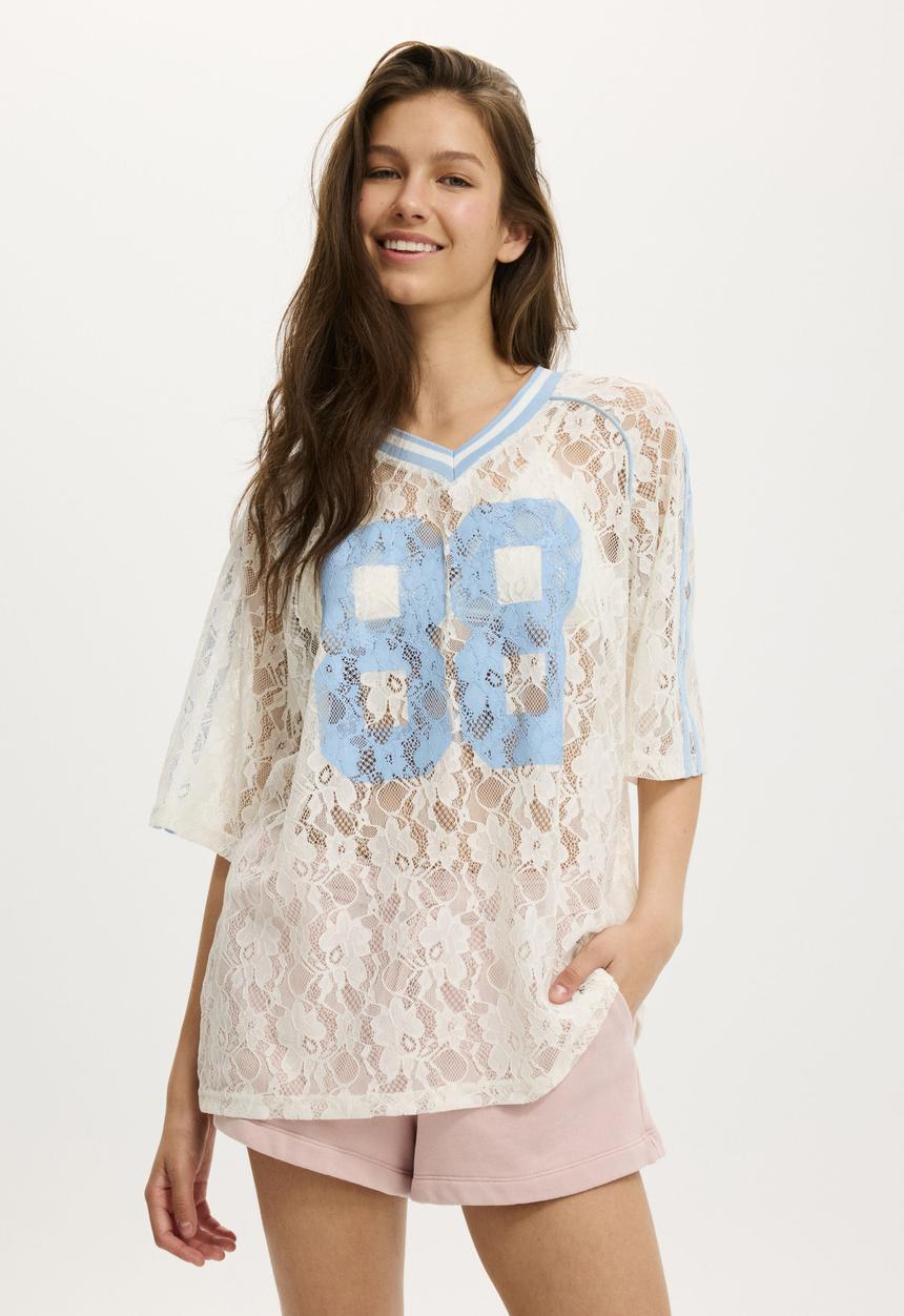 Cotton On - The Raglan Graphic Jersey Tee - 88/Gardenia