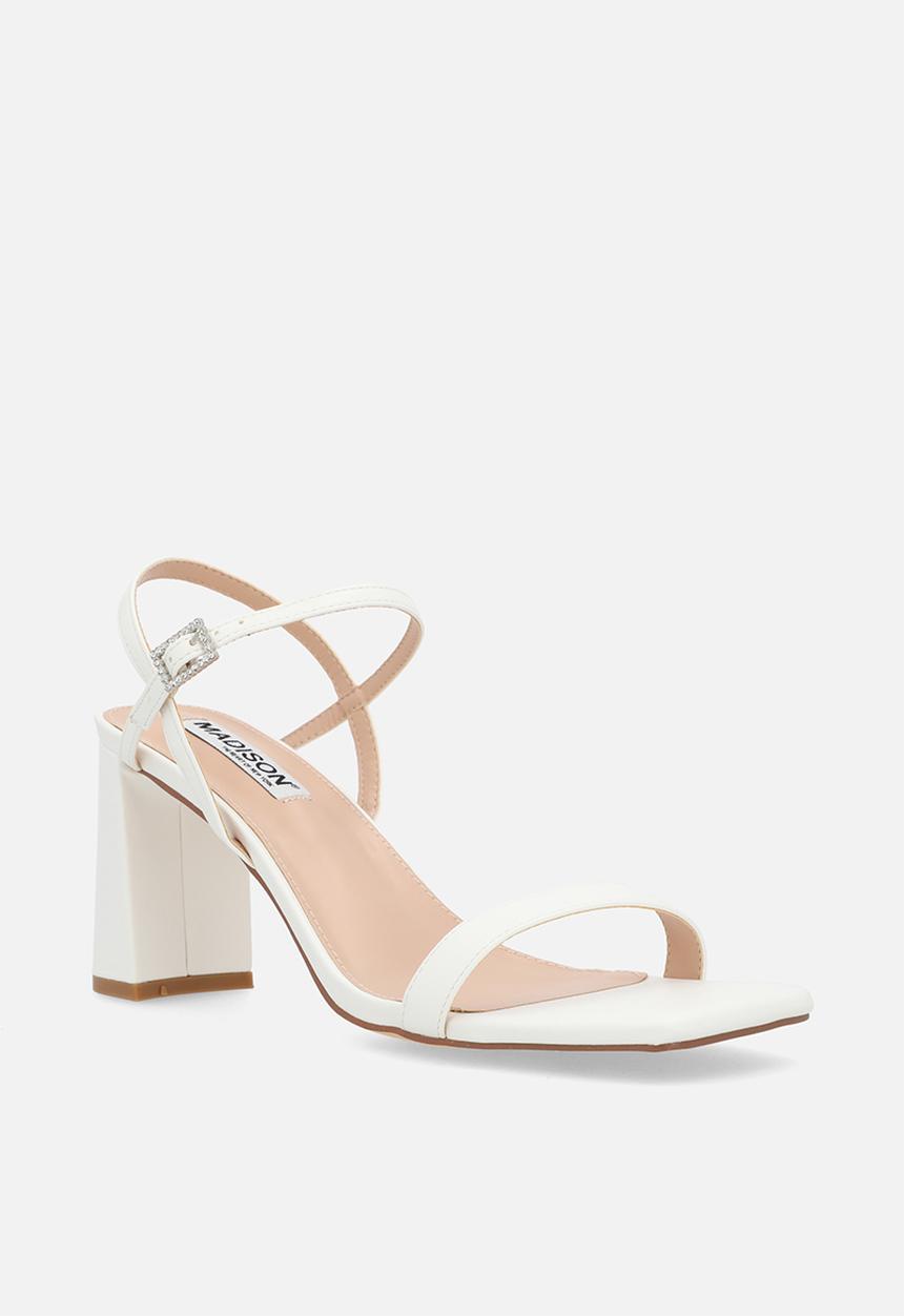 Madison® - Believe open toe ankle strap - white