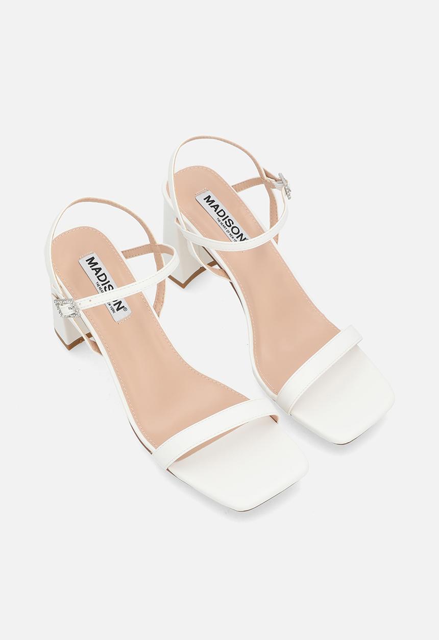 Madison® - Believe open toe ankle strap - white