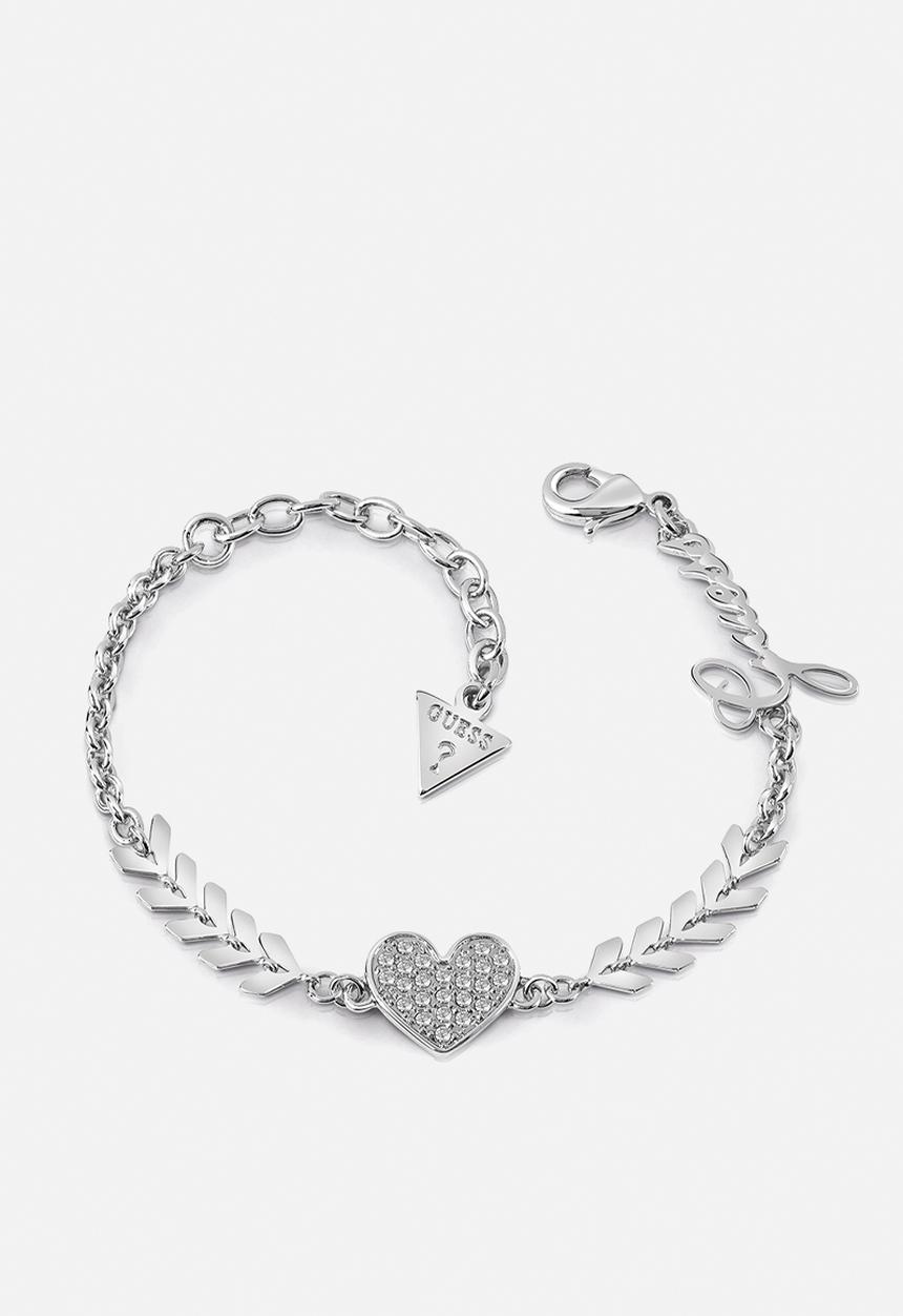 GUESS - Cupid-Multi Arrow & Pave Hrt Bracelet - Silver