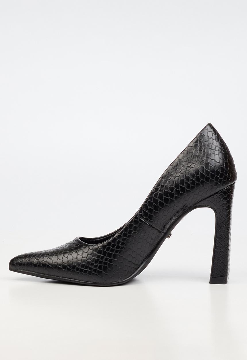 Miss Black - Nala 4 snake print block heel - black