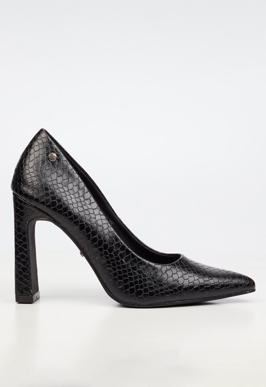 Miss Black - Nala 4 snake print block heel - black