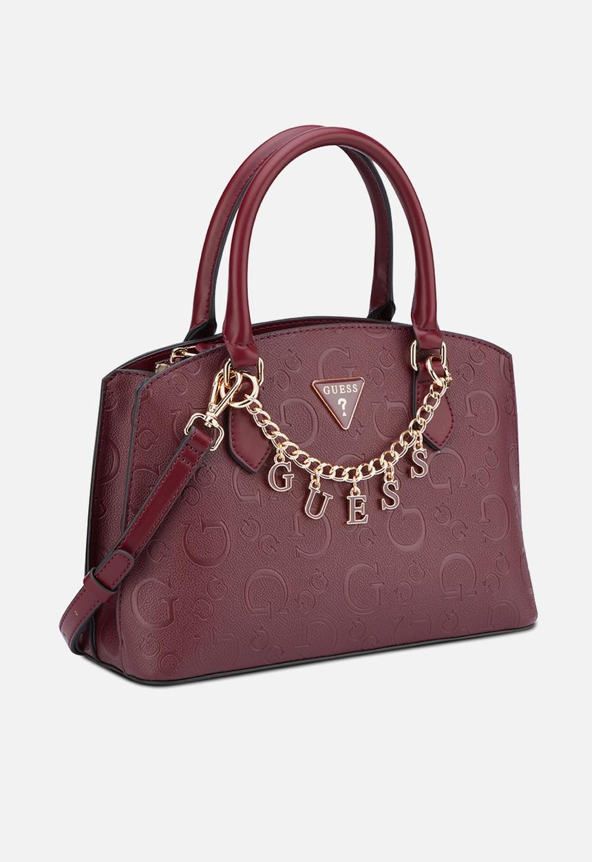 GUESS - Jeanine satchel bag - oxblood