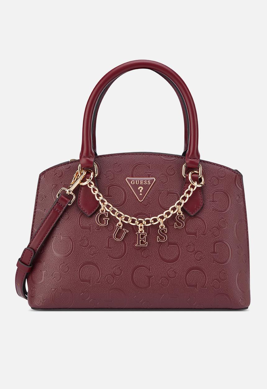 GUESS - Jeanine satchel bag - oxblood