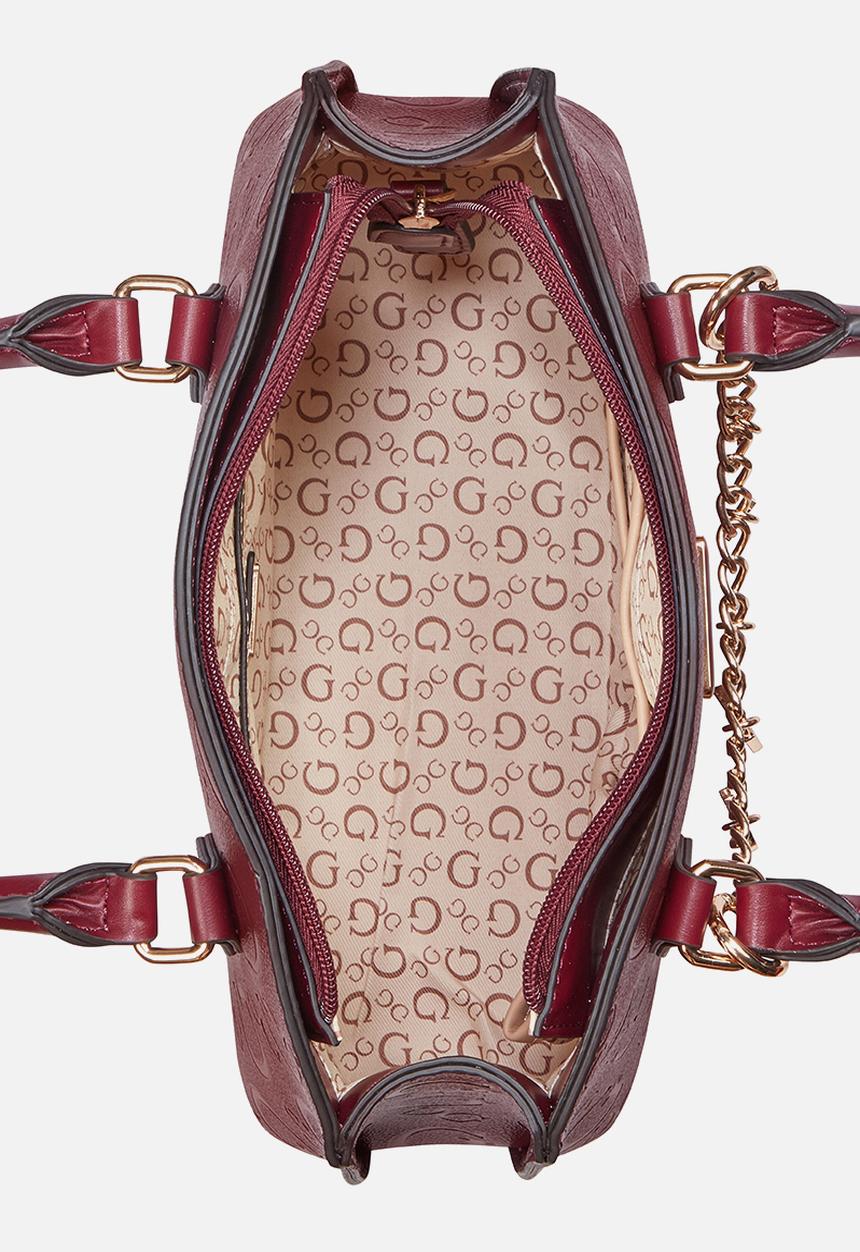 GUESS - Jeanine satchel bag - oxblood