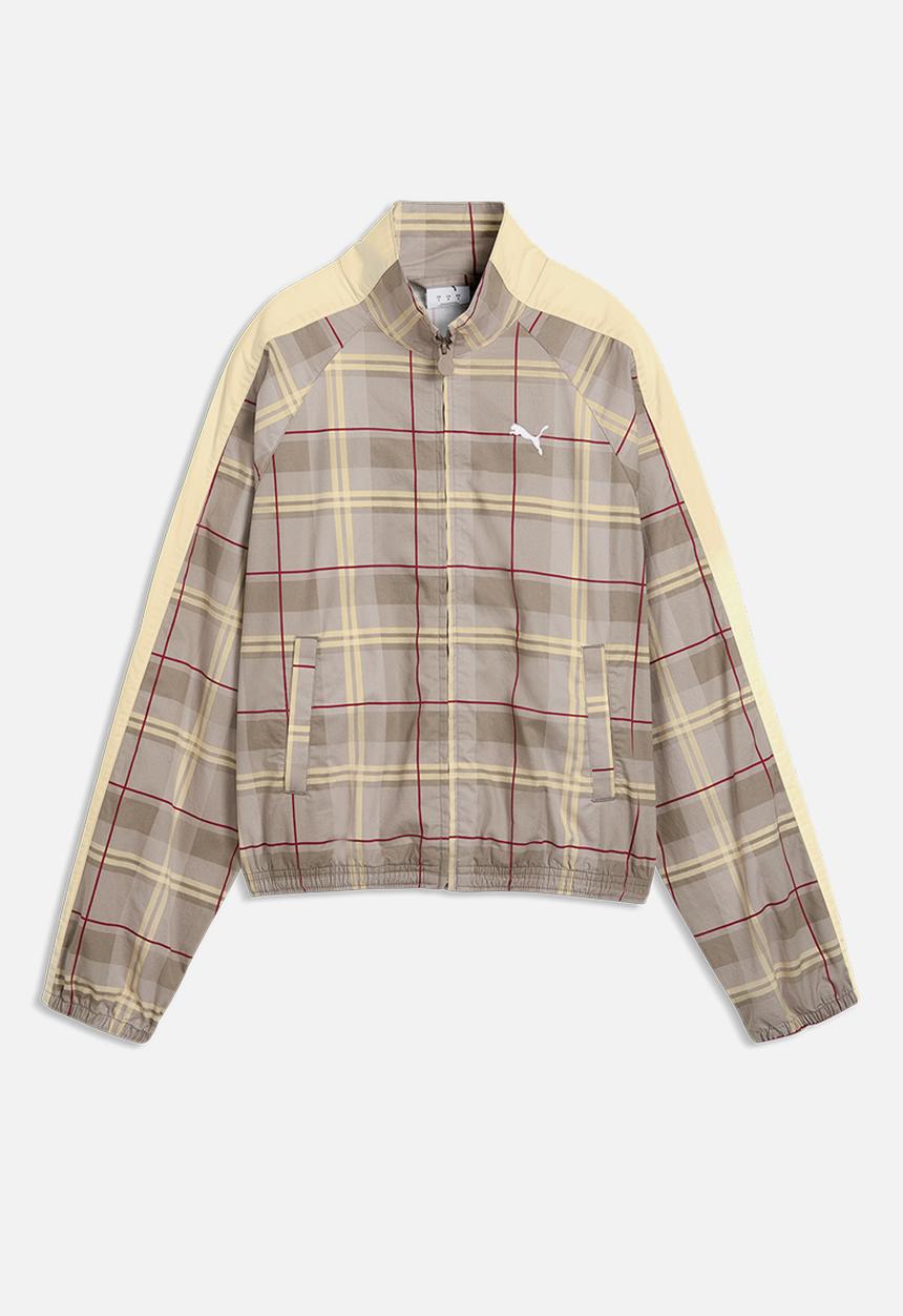 PUMA - T7 Relaxed Tartan Woven Jacket - Mouse Gray