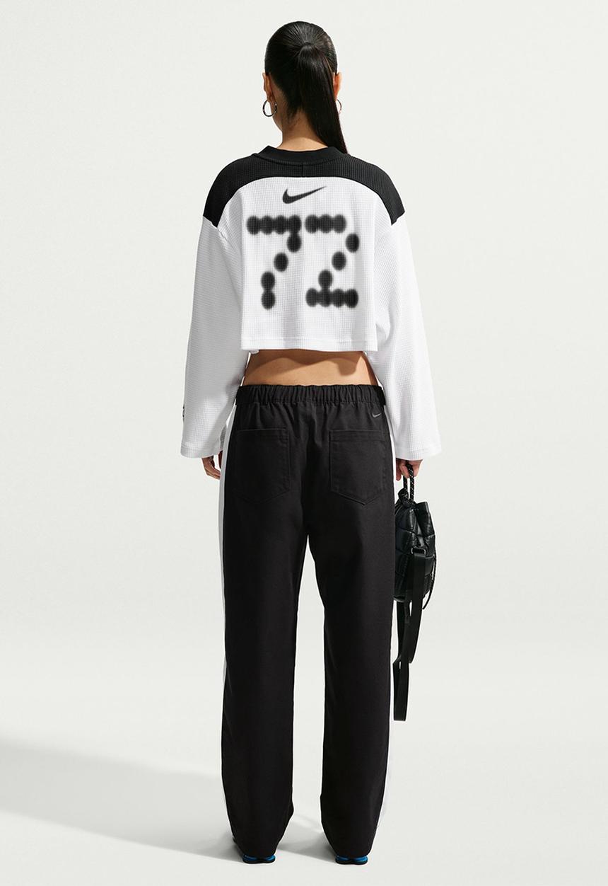 Nike - W Nike Street Crop Long Sleeve Jersey - White/Black