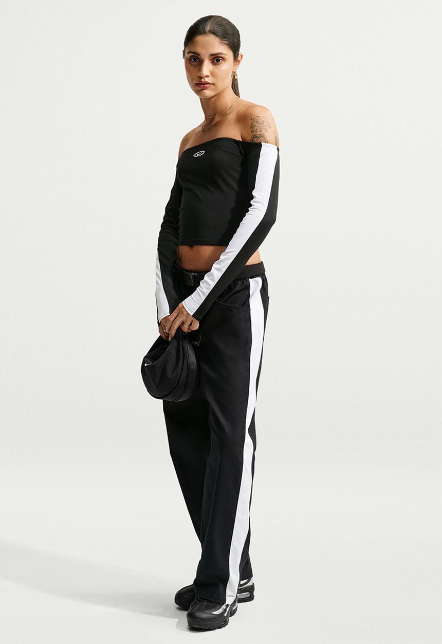 Nike - W Nike Street Exps Off Shoulder Top - Black/White/White