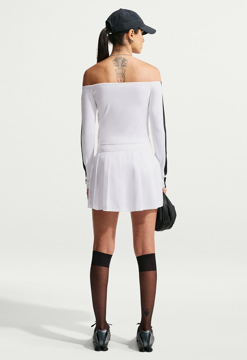 Nike - W Nk Sportswear Tight Off-Shoulder Top - White/Black/Black