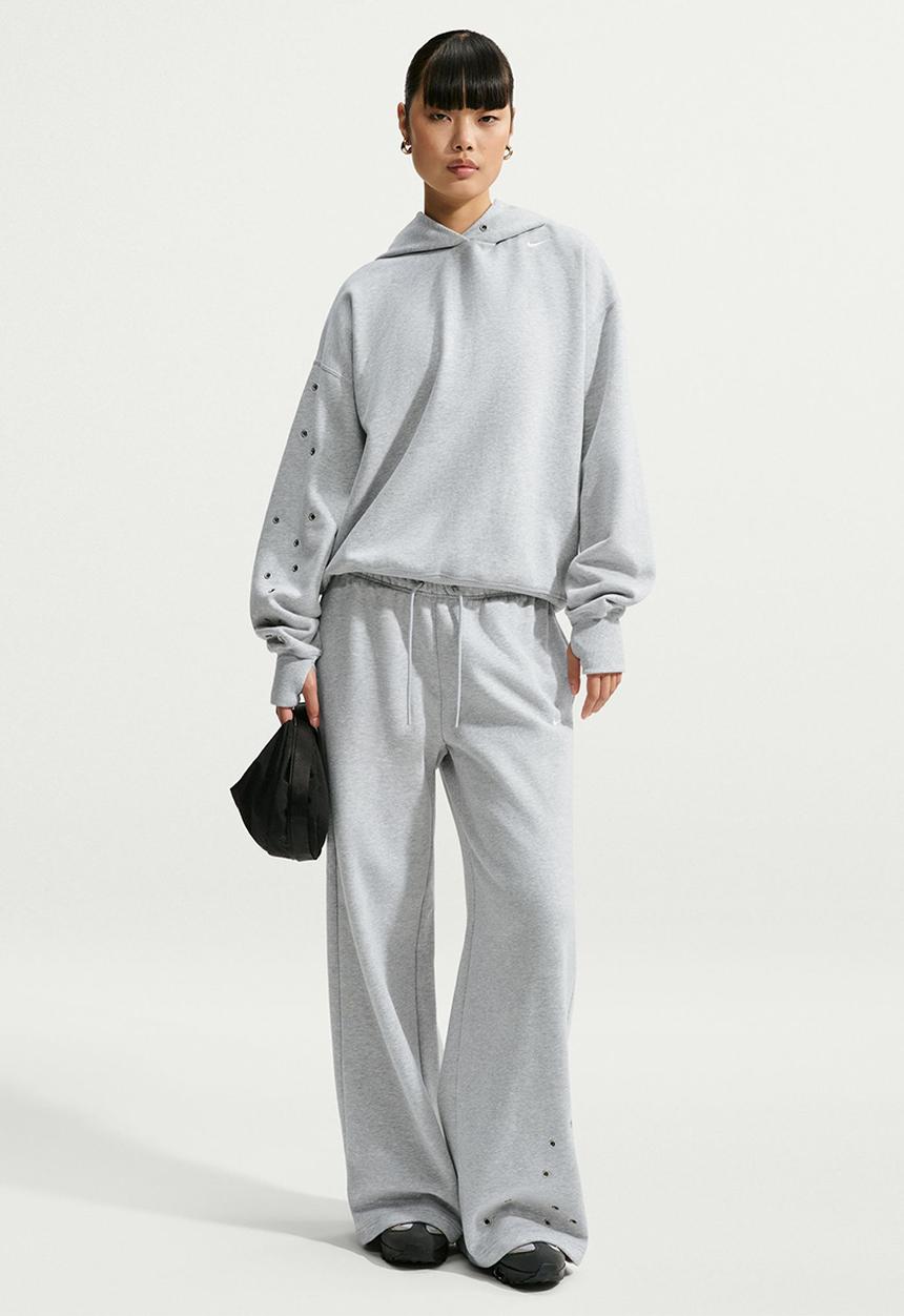 Nike - W Nk Stdo Flc Mw Oversized Pull Over Hoodie - Gridiron/Sail