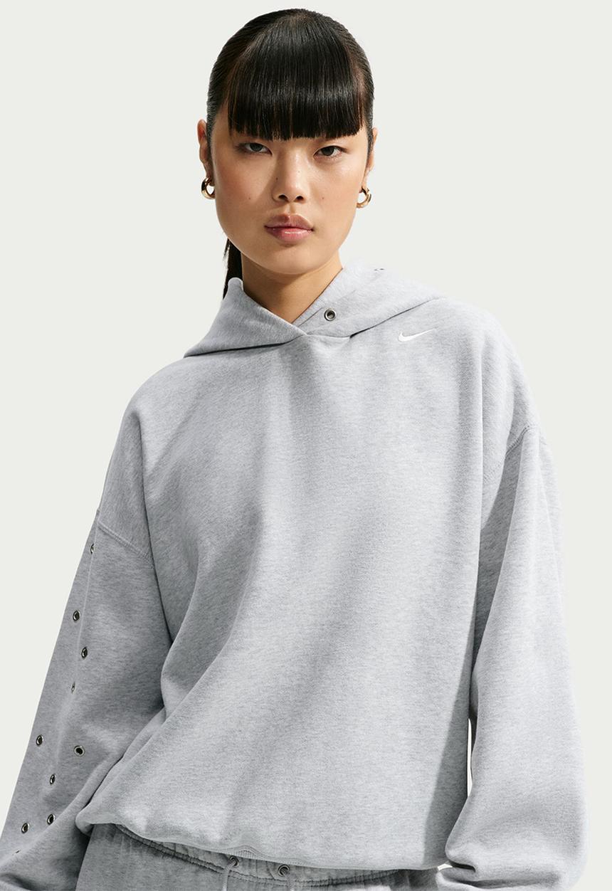 Nike - W Nk Stdo Flc Mw Oversized Pull Over Hoodie - Gridiron/Sail