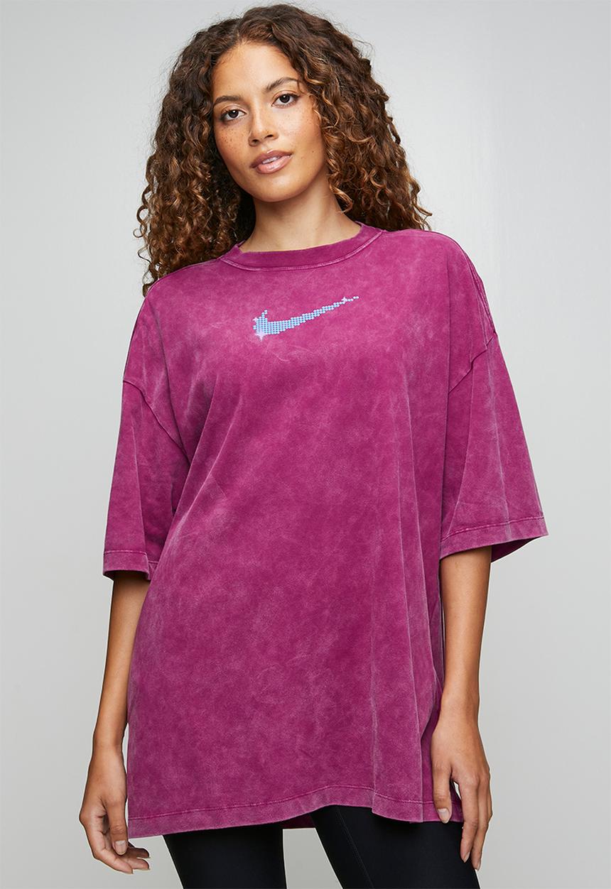 Nike - W Nk Df Move Short sleeve Os Train Tee - True Berry