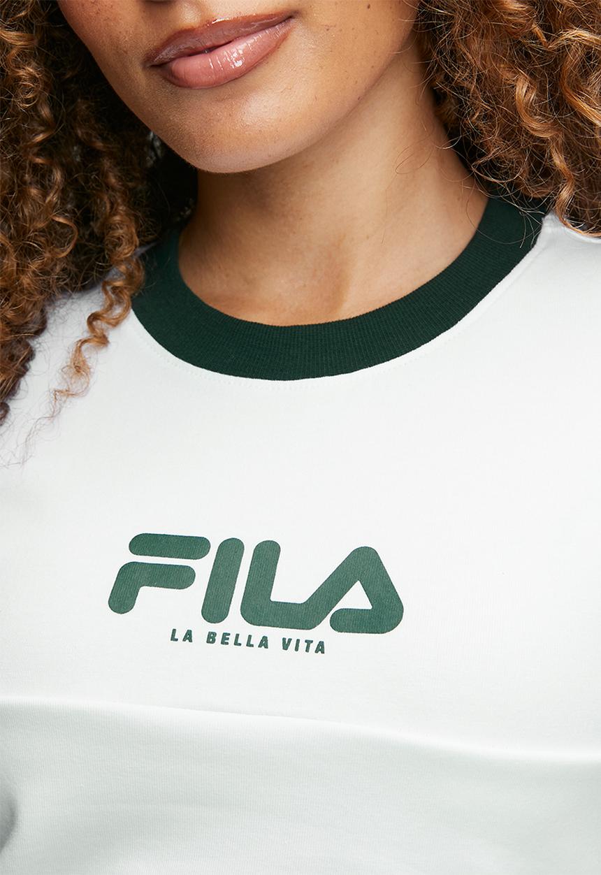 FILA - Juno Crop Top - White/Scarab