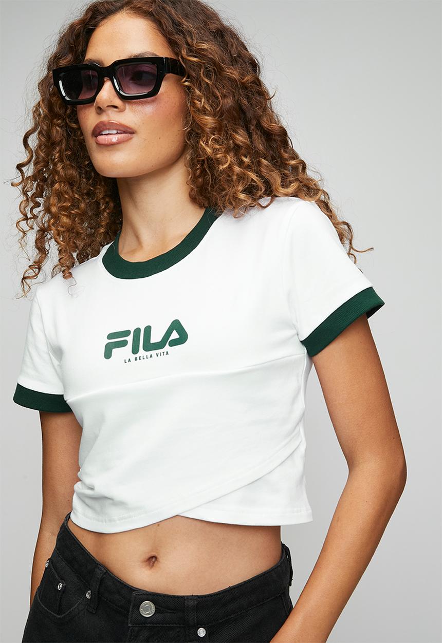 FILA - Juno Crop Top - White/Scarab
