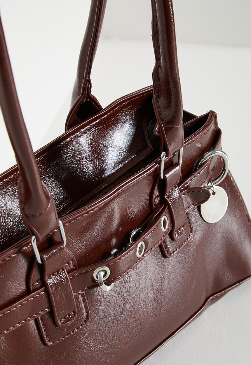 Tessa Design - Valen Belted Top Handle Bag - Brown
