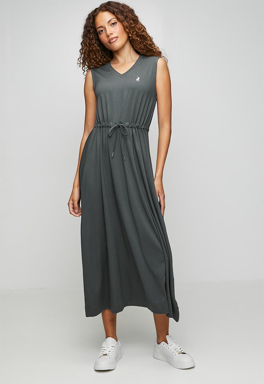 POLO - Wmn Melody Sl Rouge Casual Dress - Gunmetal