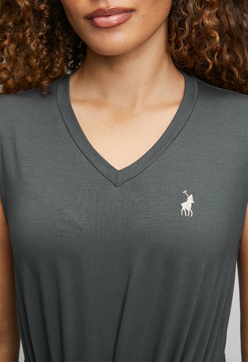 POLO - Wmn Melody Sl Rouge Casual Dress - Gunmetal