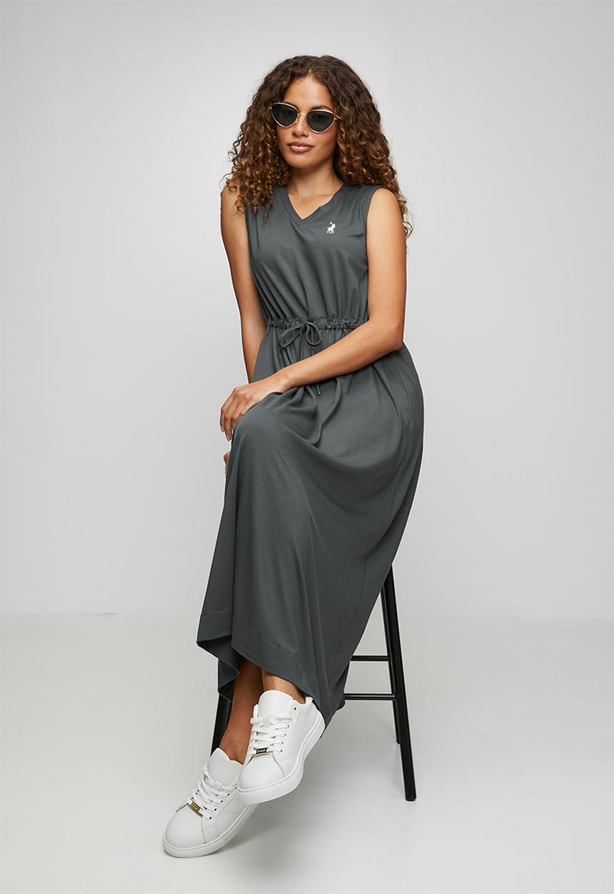 POLO - Wmn Melody Sl Rouge Casual Dress - Gunmetal