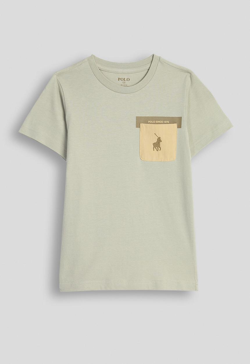 POLO - Boys Mpho Patched Pocket Ss Tee - Fog