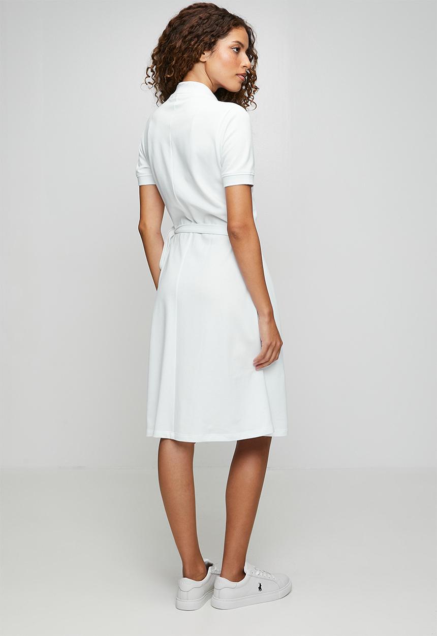 POLO - Wmn Mbali Short Sleeve s Wrap Golfer Dress - White