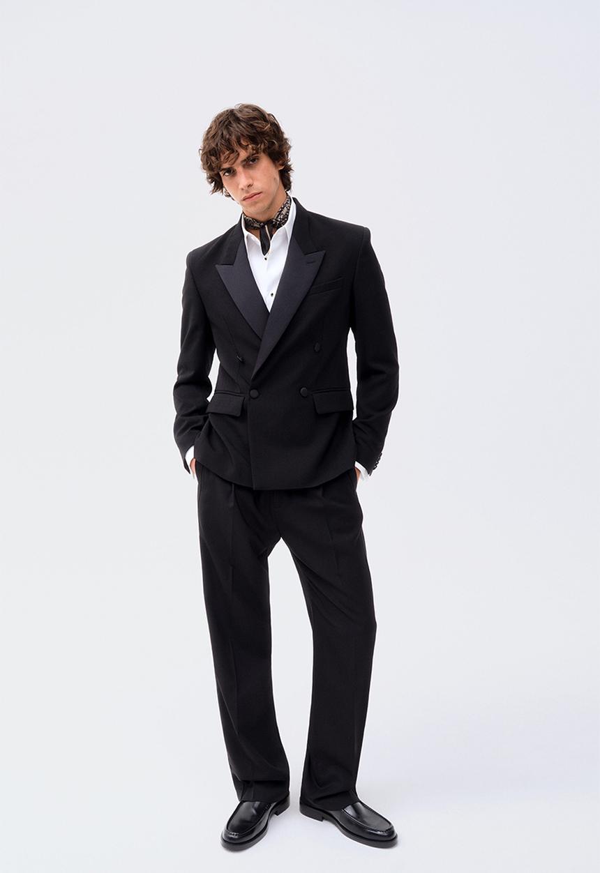 H&M - ELIE SAAB H&M: Wool tuxedo trousers - black