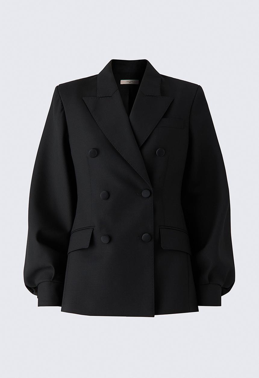 H&M - ELIE SAAB H&M: Cape-detail wool blazer - black