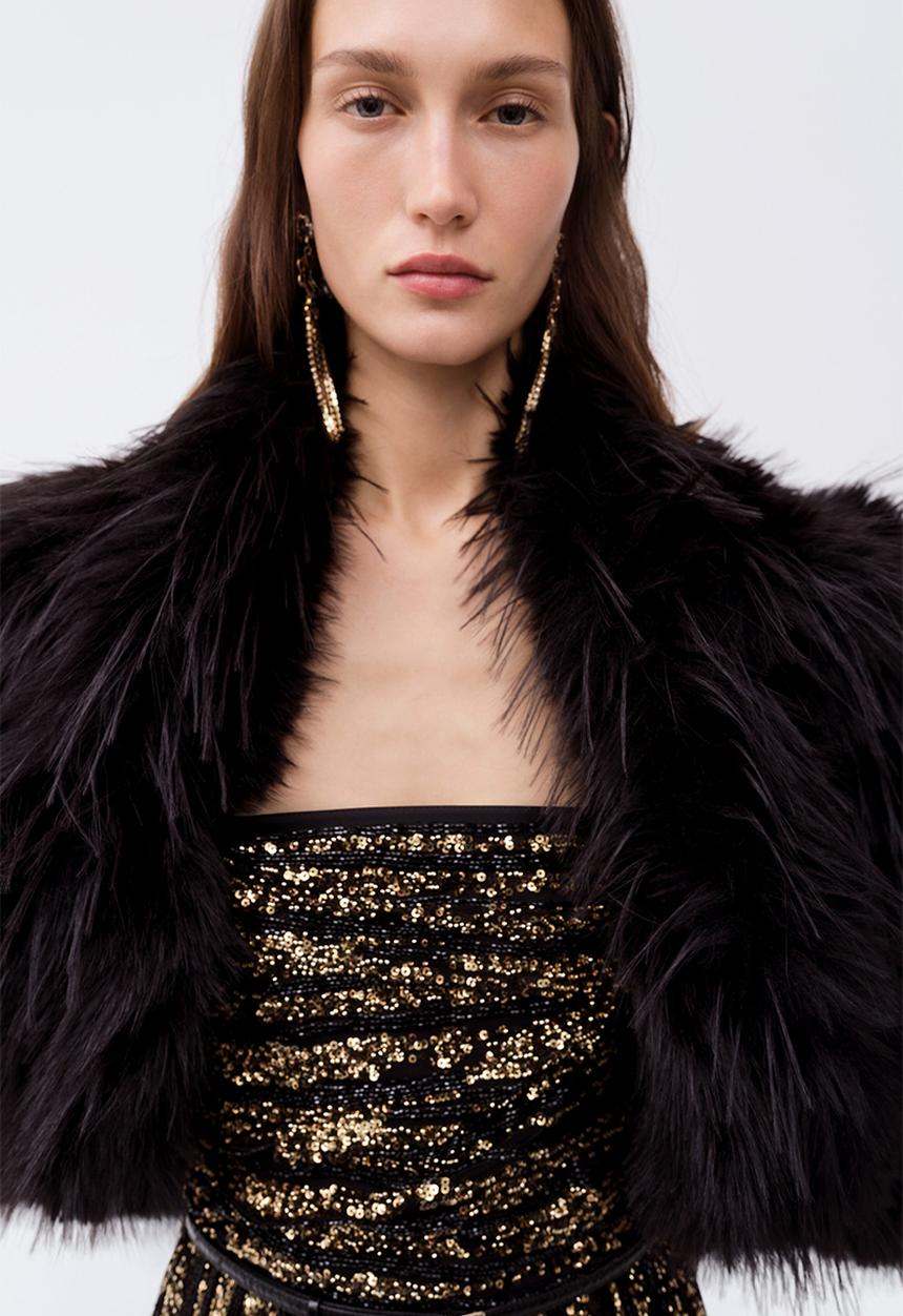 H&M - ELIE SAAB H&M: Fluffy jacket - black
