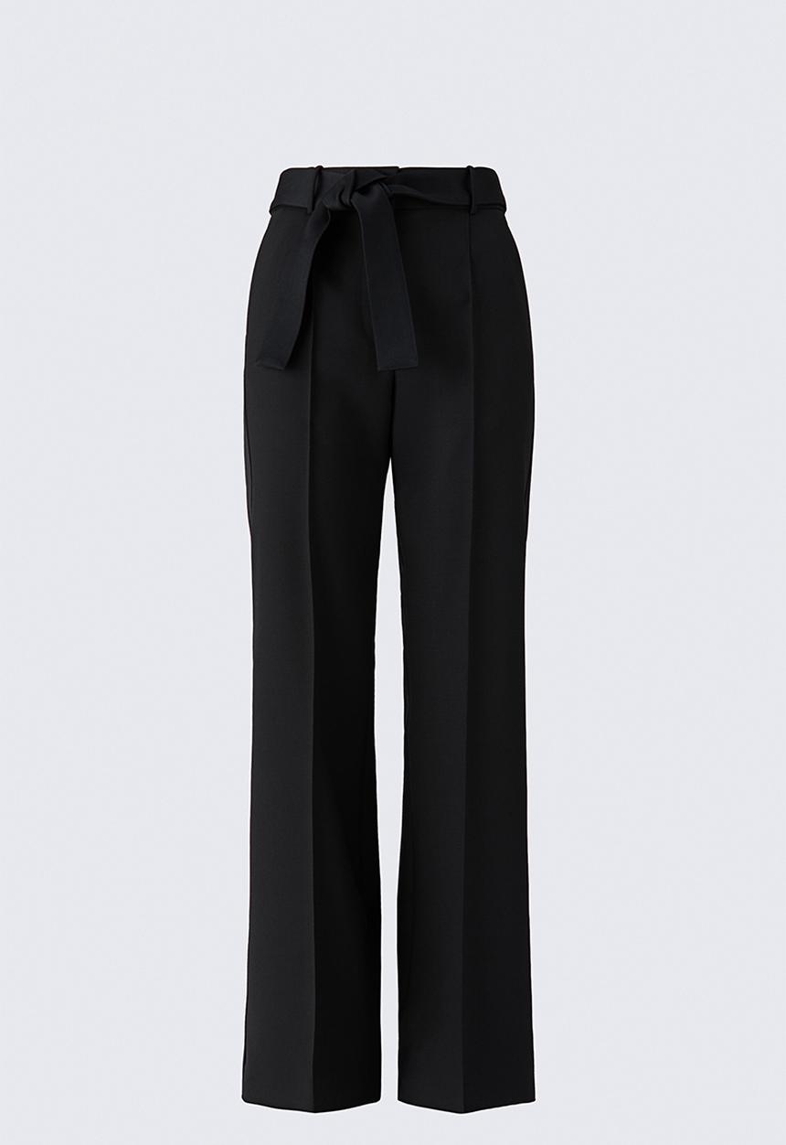 H&M - ELIE SAAB H&M: Tie-detail wool trousers - black