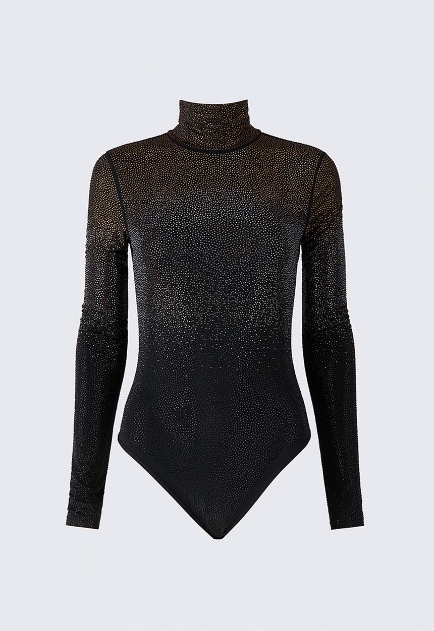 H&M - ELIE SAAB H&M: Embellished turtleneck body - black/gold-coloured