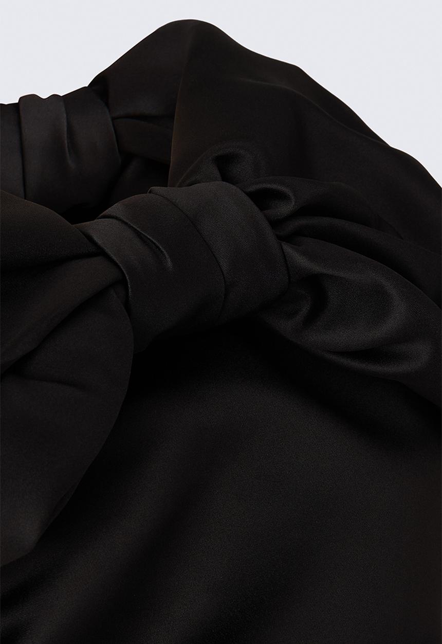 H&M - ELIE SAAB H&M: Bow-detail satin top - black