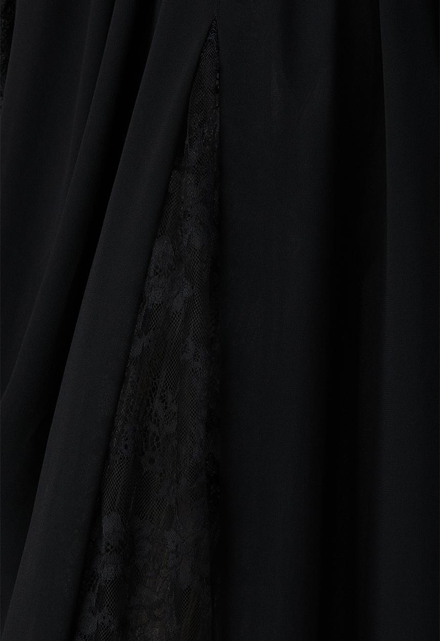H&M - ELIE SAAB H&M: Lace-trimmed chiffon dress - black - 1343809001