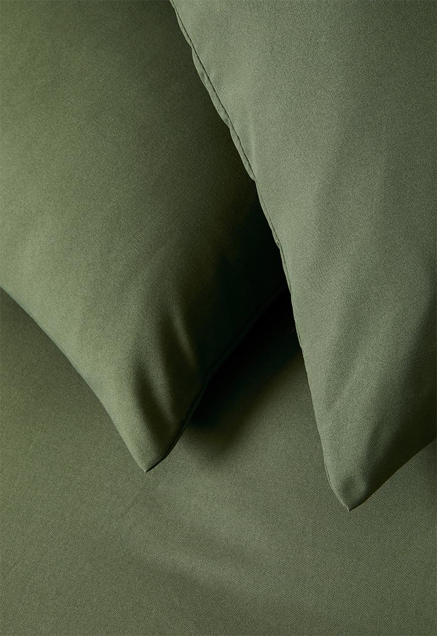 Sixth Floor - Recycled microfibre standard pillowcase set - Olive