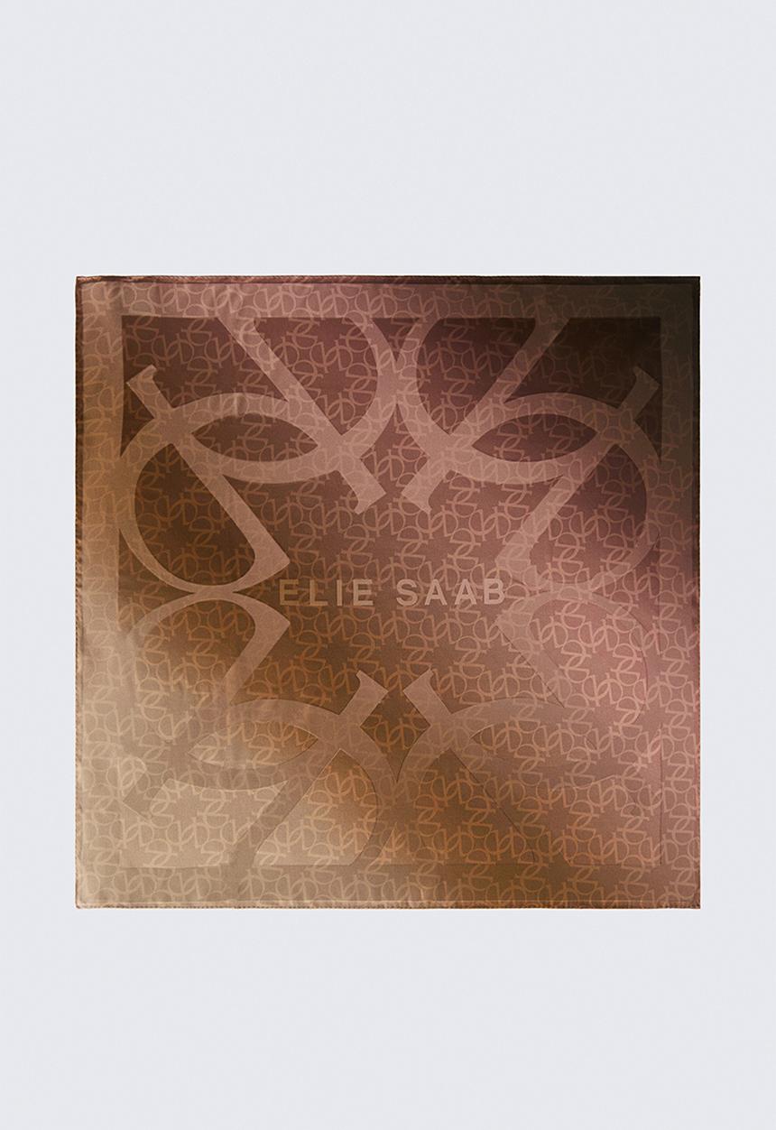H&M - ELIE SAAB H&M: Square silk scarf - brown/patterned