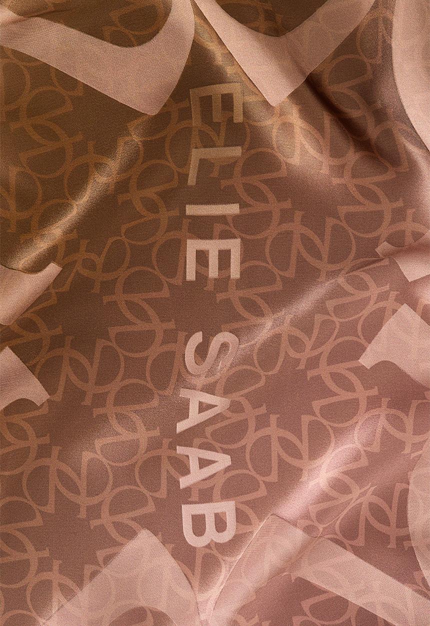 H&M - ELIE SAAB H&M: Square silk scarf - brown/patterned