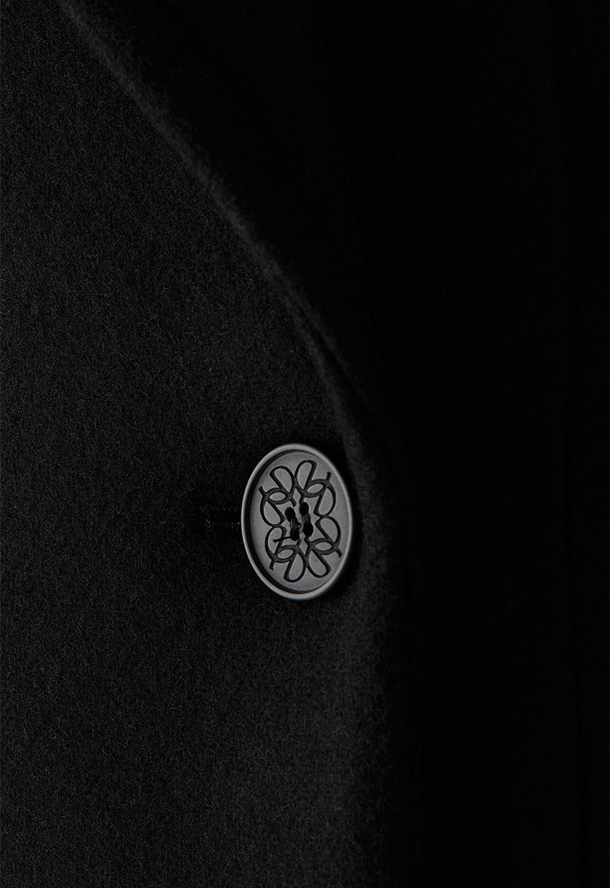H&M - ELIE SAAB H&M: Wool-blend hourglass coat - black