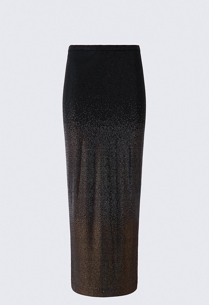 H&M - ELIE SAAB H&M: Embellished maxi skirt - black/gold-coloured - 1349629001