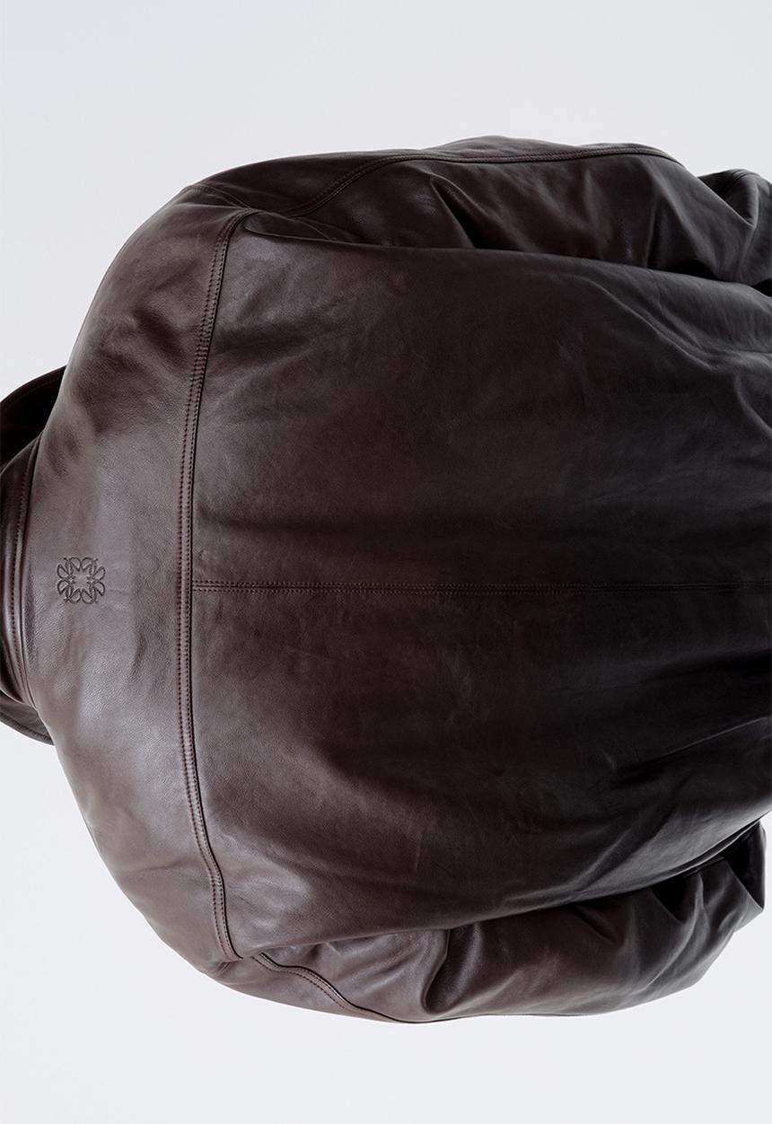 H&M - ELIE SAAB H&M: Funnel-collar leather jacket - black/brown - 1362666001