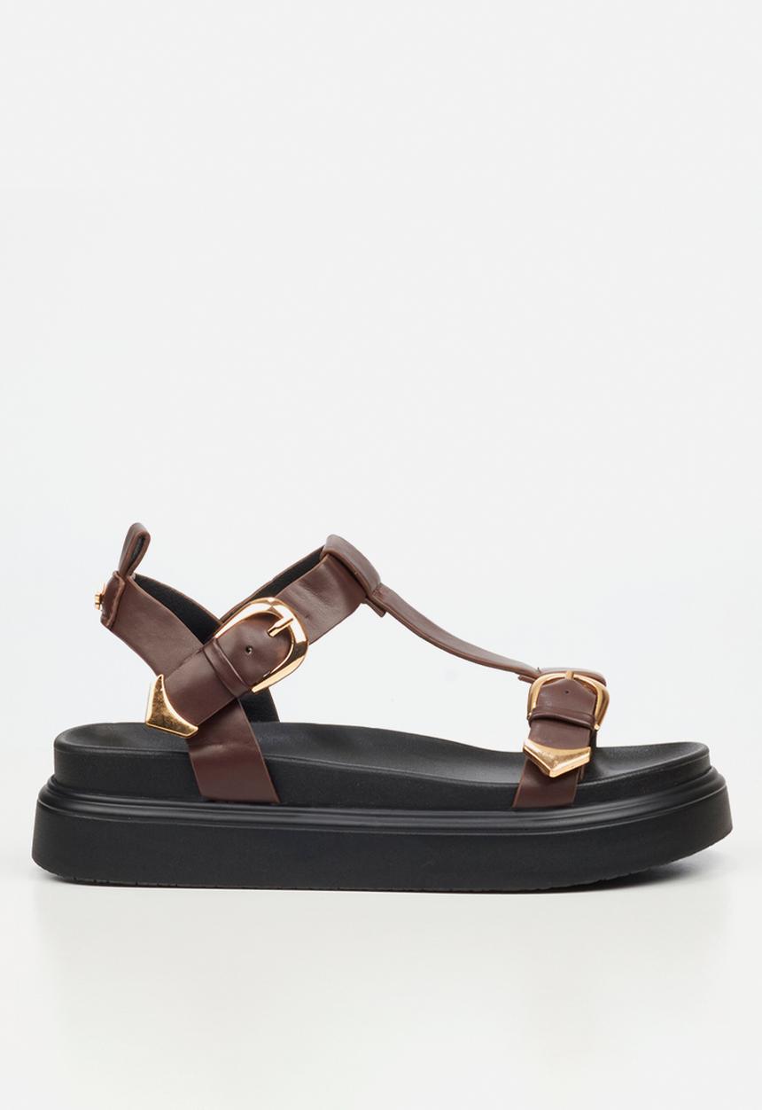 Rock & Co - Absolut 16 t-bar chunky sandal - chocolate