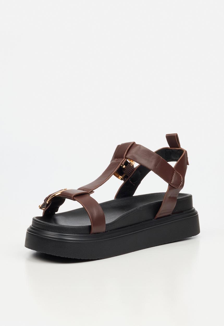 Rock & Co - Absolut 16 t-bar chunky sandal - chocolate