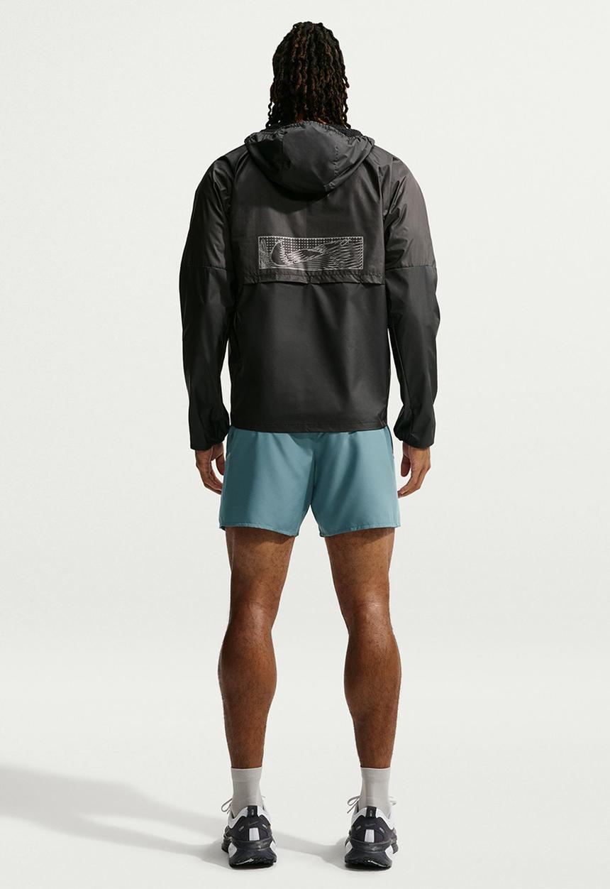 Nike - Nike Miler Dri Fit 5Inch Brief Lined Running Shorts - Smokey Blue/Cerulean/Reflective Silv