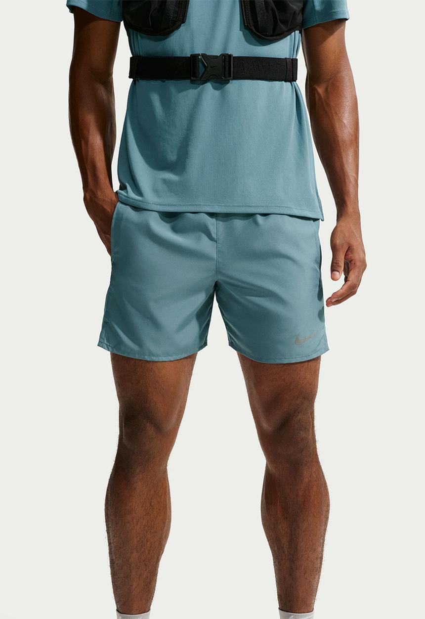 Nike - Nike Miler Dri Fit 5Inch Brief Lined Running Shorts - Smokey Blue/Cerulean/Reflective Silv
