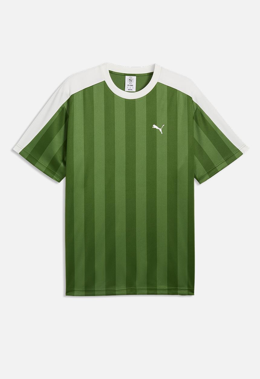 PUMA - Essential T7 Relaxed Striped Football Jersey - Green