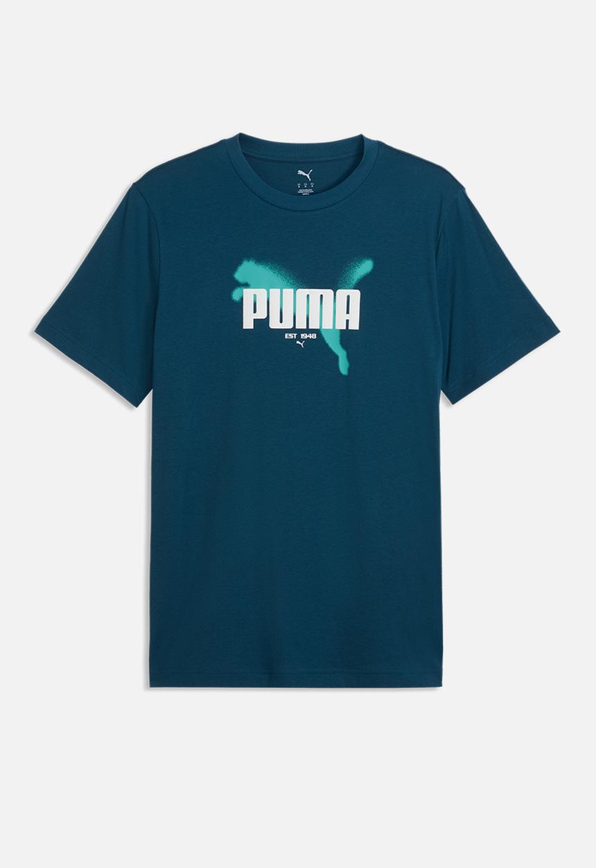 PUMA - Graphic Branded T-shirt - Blue