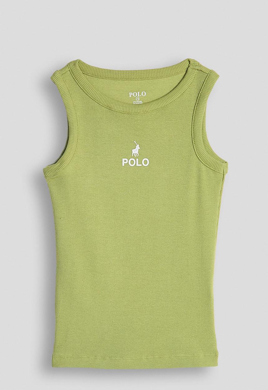POLO - Girls Anele Rib Tank Top - Green