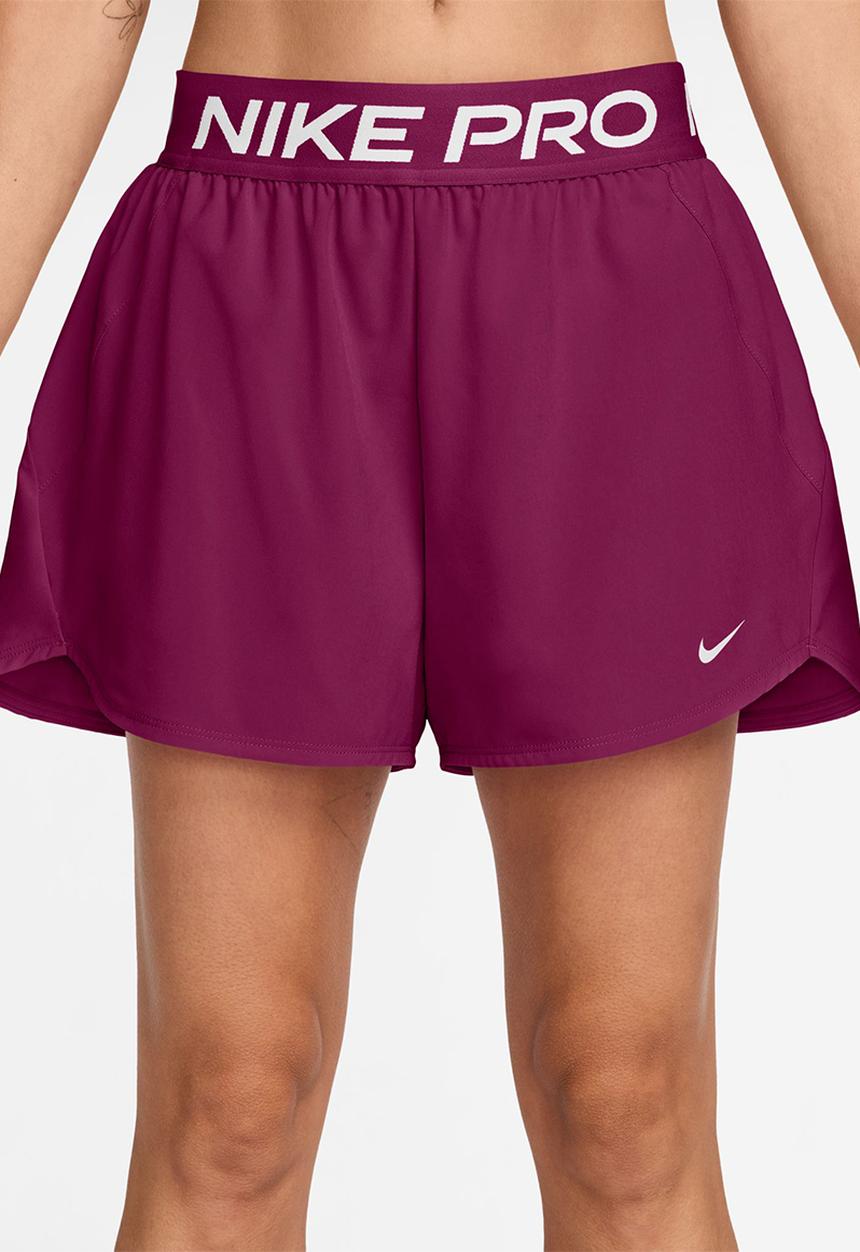 Nike - W Nk Pro Dri-Fit Mid-Rise Brief-Lined 3"Woven Shorts - Trueberry/White
