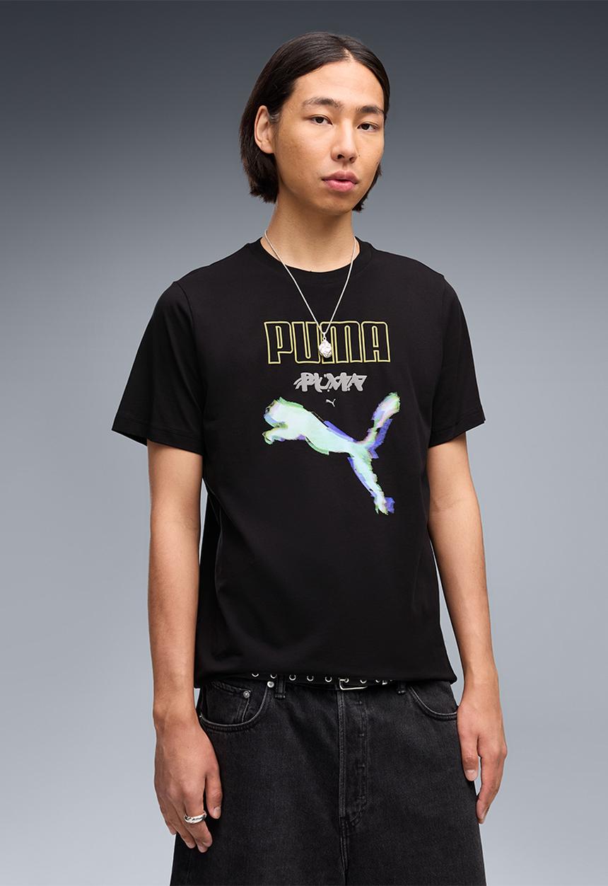 PUMA - Graphic Cyber Branded T-shirt - Black
