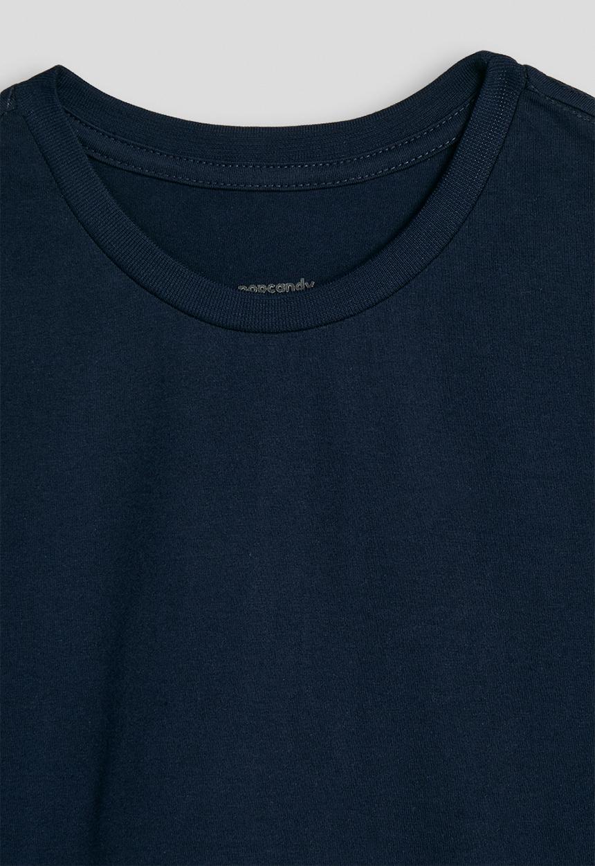 Pop Candy - Sardine graphic drop shoulder tee - navy