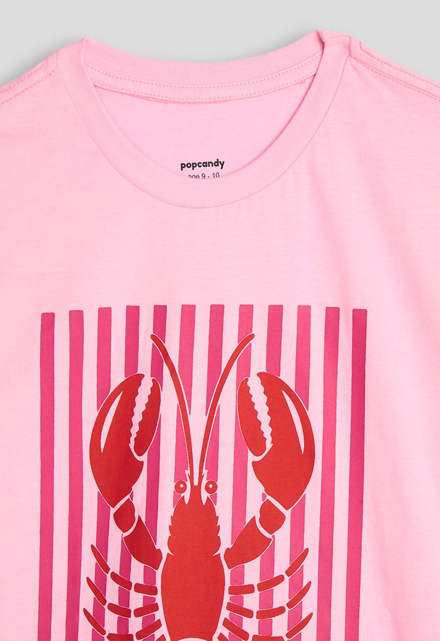 Pop Candy - Lobster graphic drop shoulder tee - pink