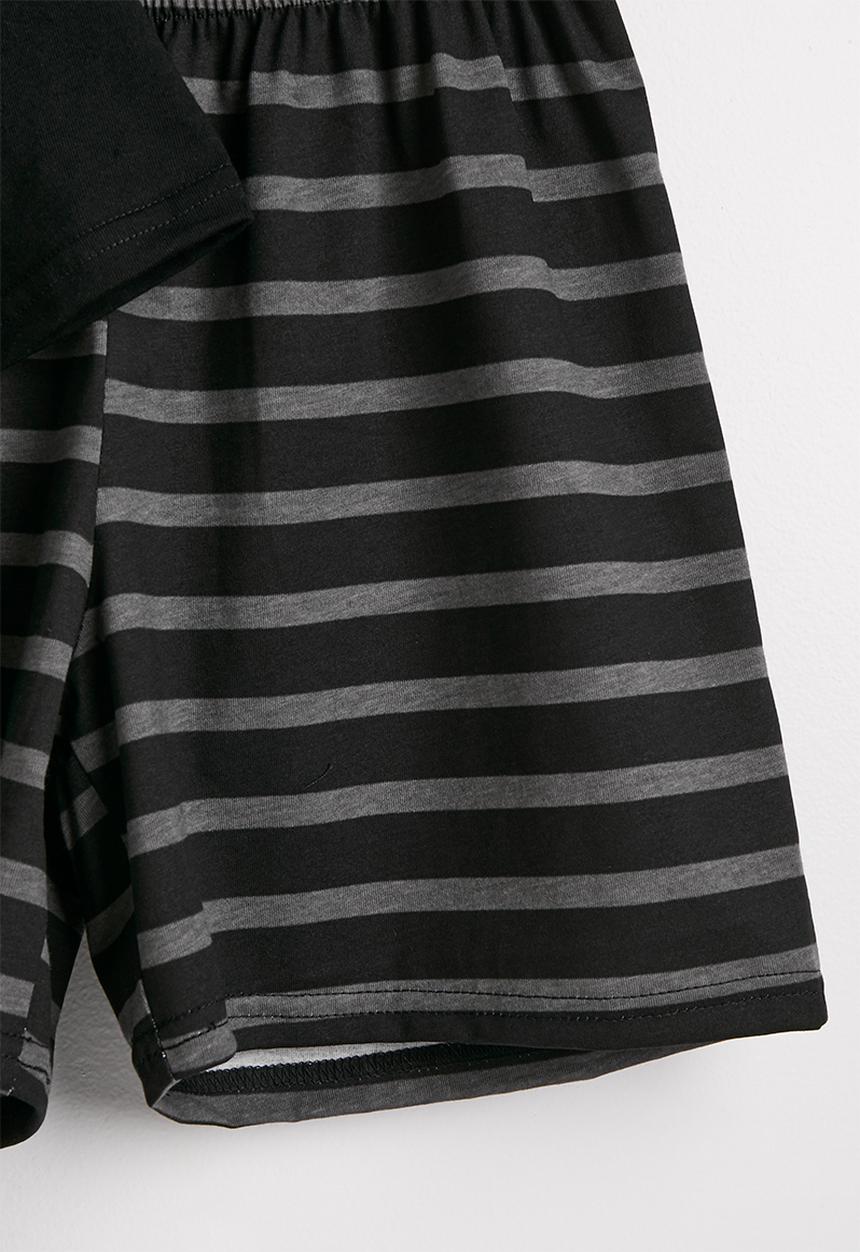 Pop Candy - Pj set - black/charcoal stripe