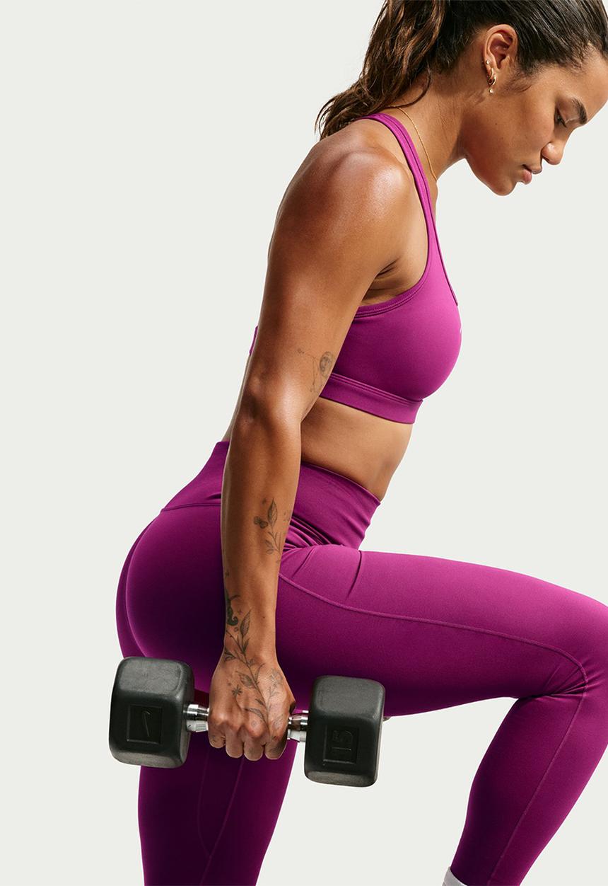Nike - W Nk Swoosh Med Sports Bra - Trueberry/White